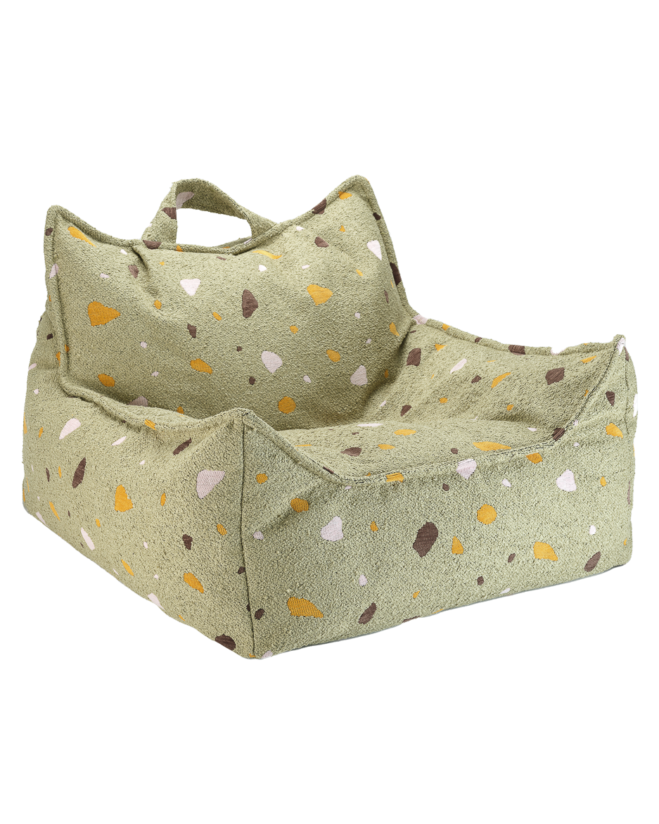 Wigiwama Terrazzo Moss Beanbag Chair - woven beanbag 