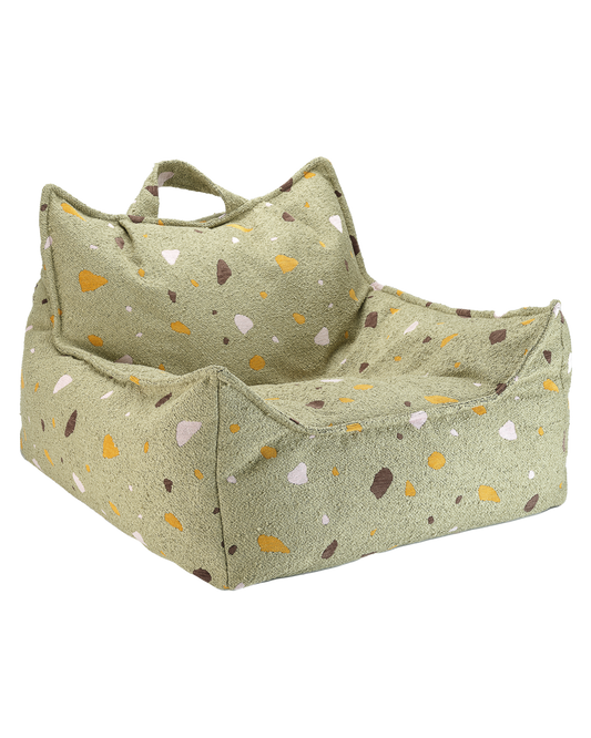 Wigiwama Terrazzo Moss Beanbag Chair - woven beanbag 