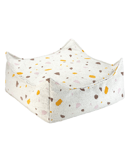 Wigiwama Terrazzo Marble Square Ottoman - woven pouf