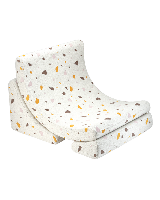 Wigiwama Terrazzo Marble Moon Chair - woven lounge chair