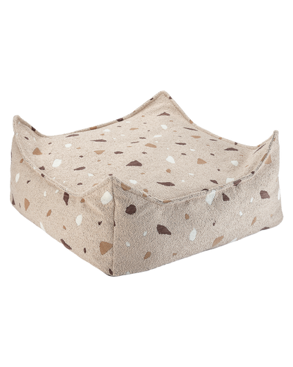 Wigiwama Terrazzo Sand Square Ottoman - woven pouf