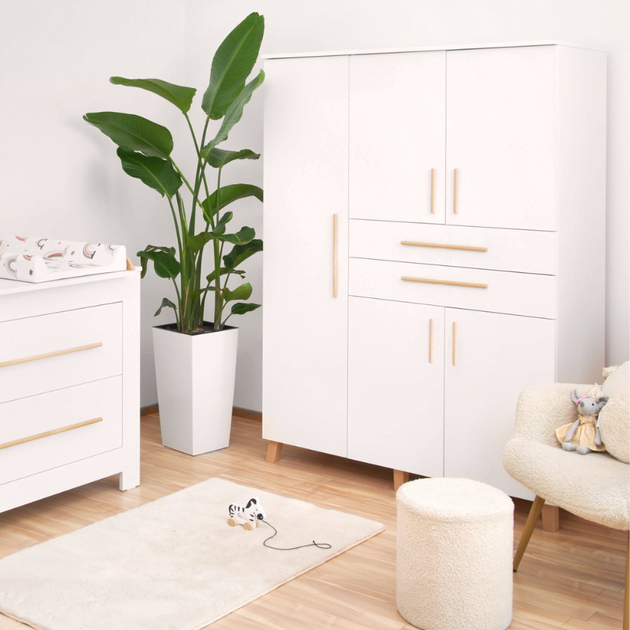 ATB CLASSIC armoire 5 portes, 2 tiroirs – blanc