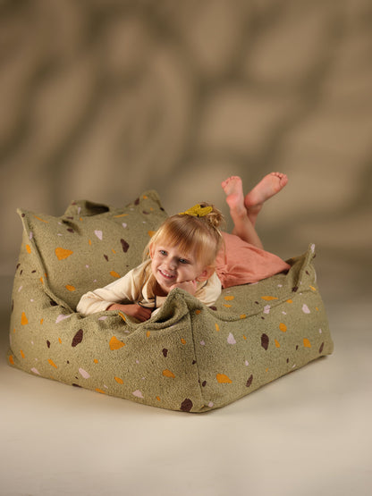 Wigiwama Terrazzo Moss Beanbag Chair - woven beanbag 