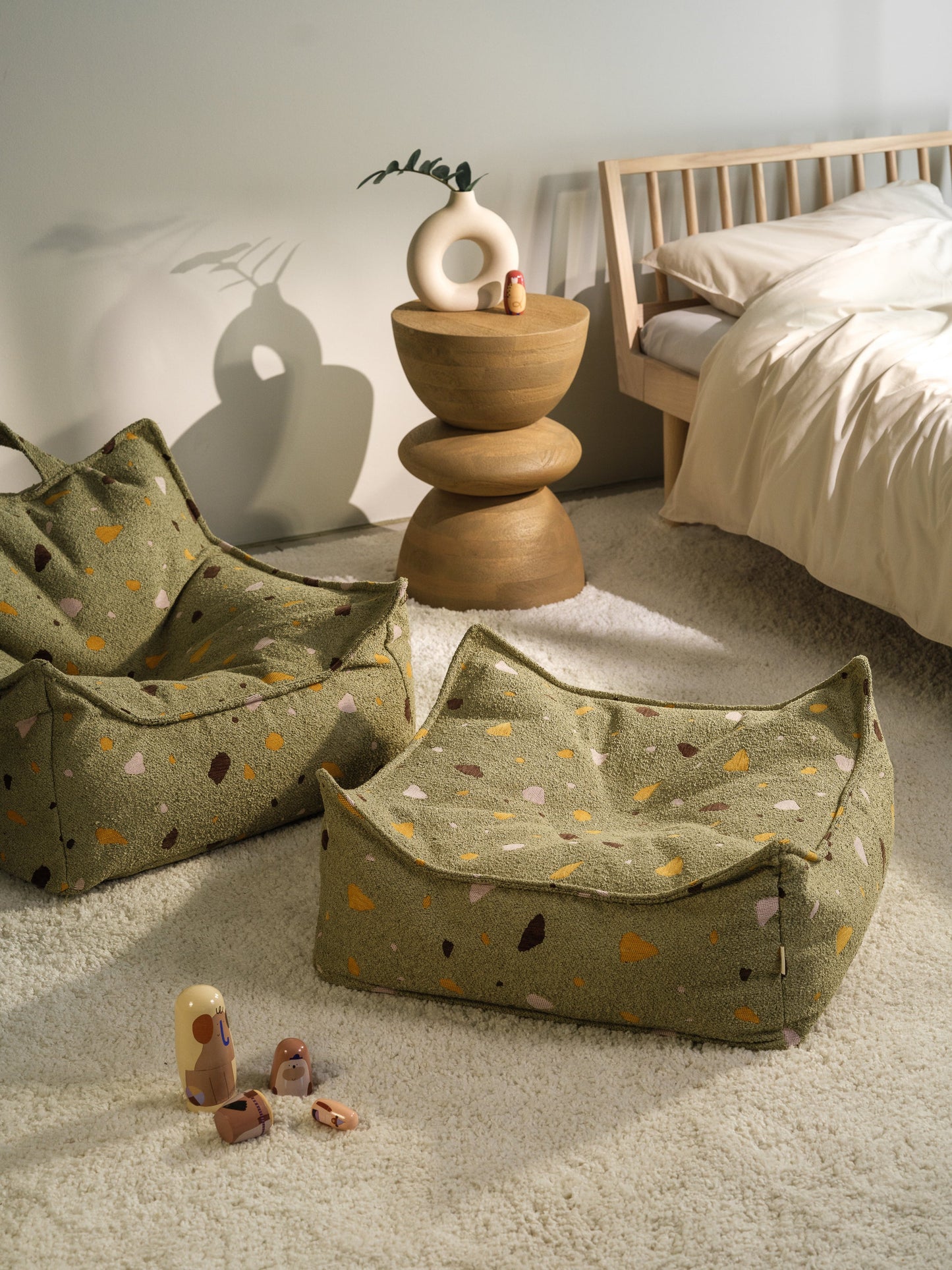 Wigiwama Terrazzo Moss Beanbag Chair - woven beanbag 