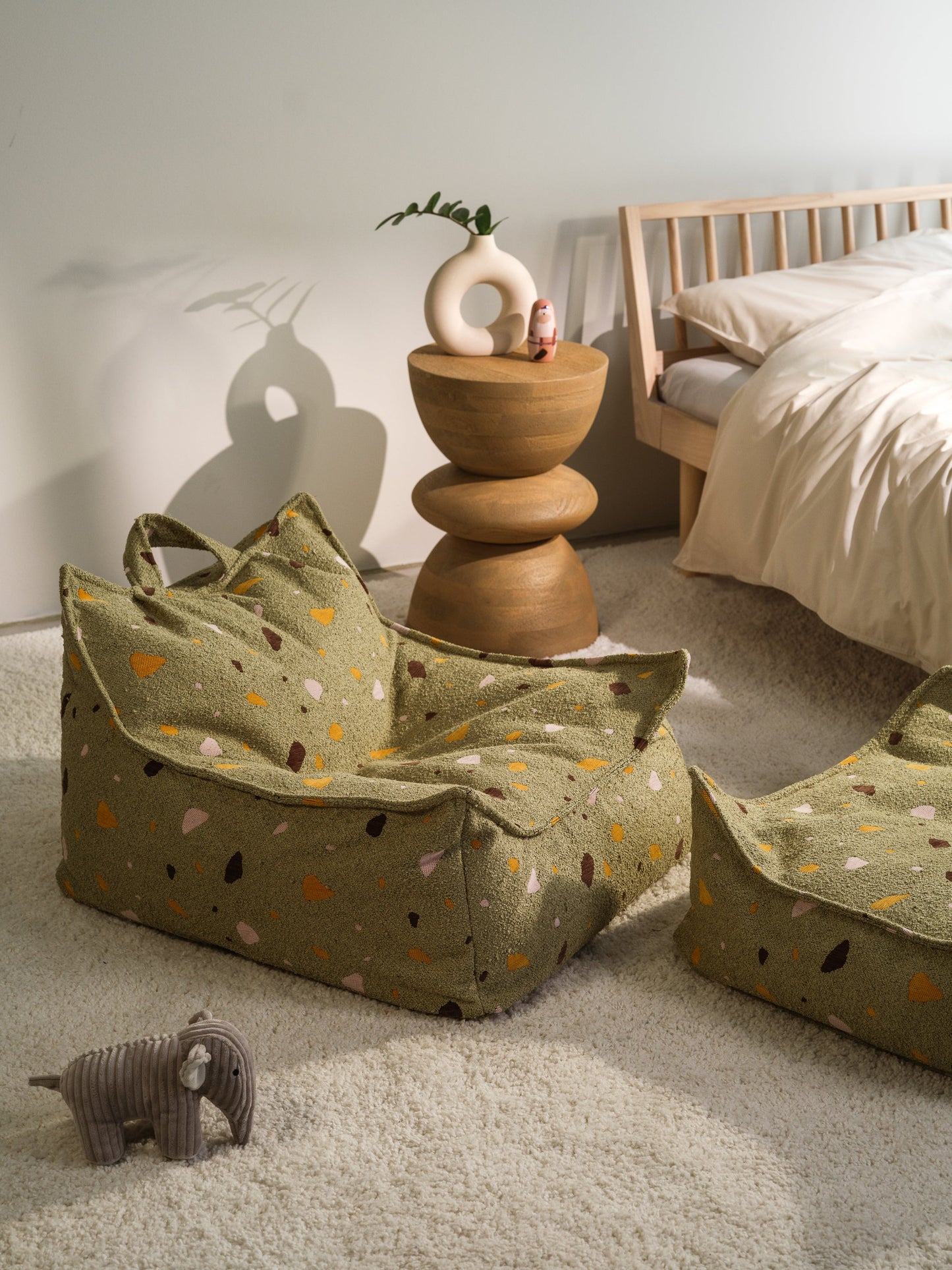Wigiwama Terrazzo Moss Beanbag Chair - woven beanbag 