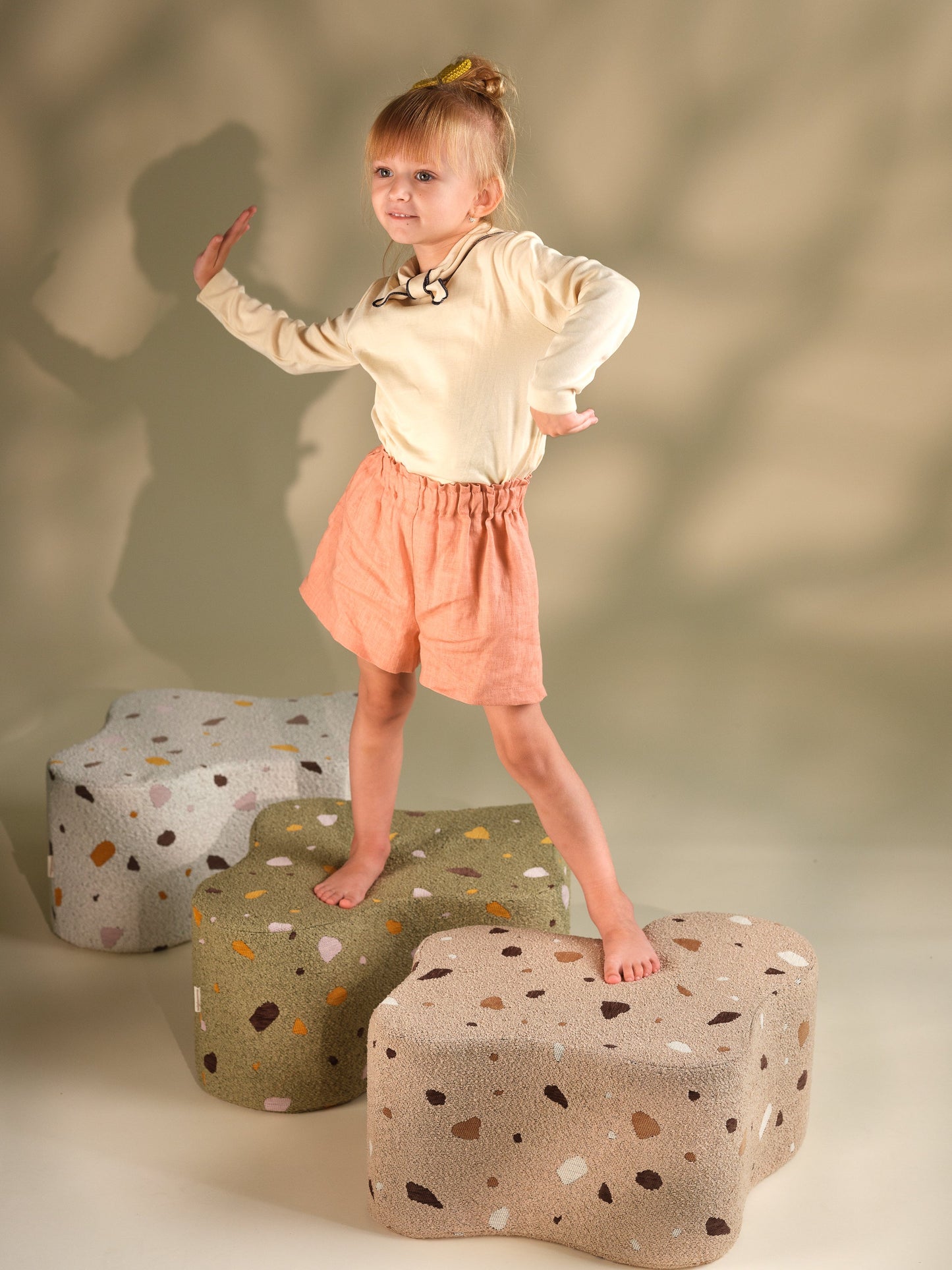 Wigiwama Terrazzo Marble Cloud Pouffe 