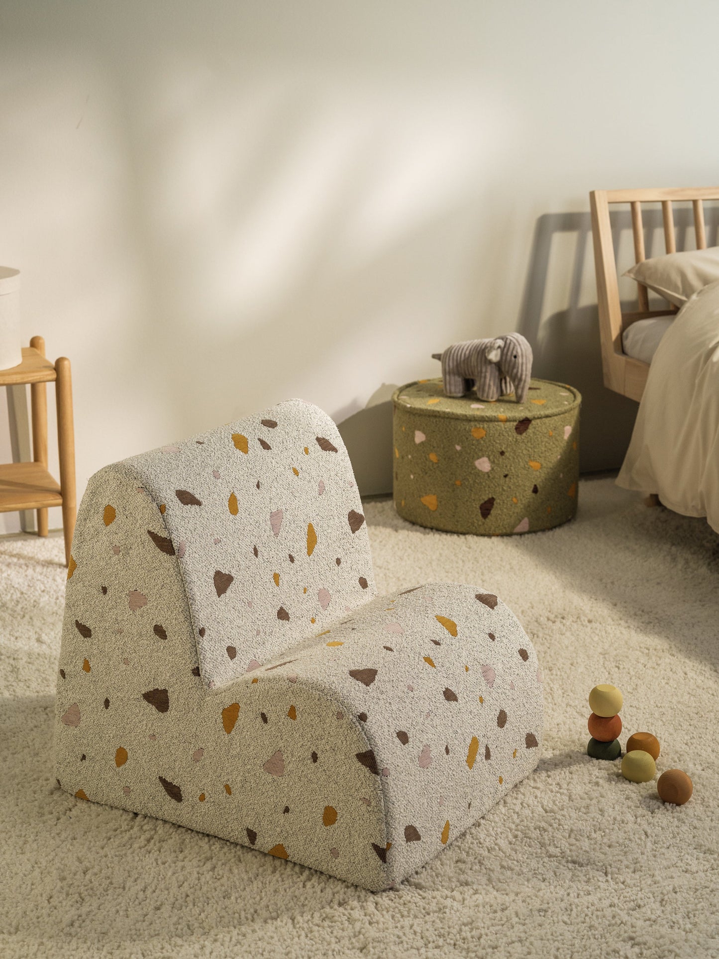 Wigiwama Terrazzo Marble Cloud Chair - woven children's chair