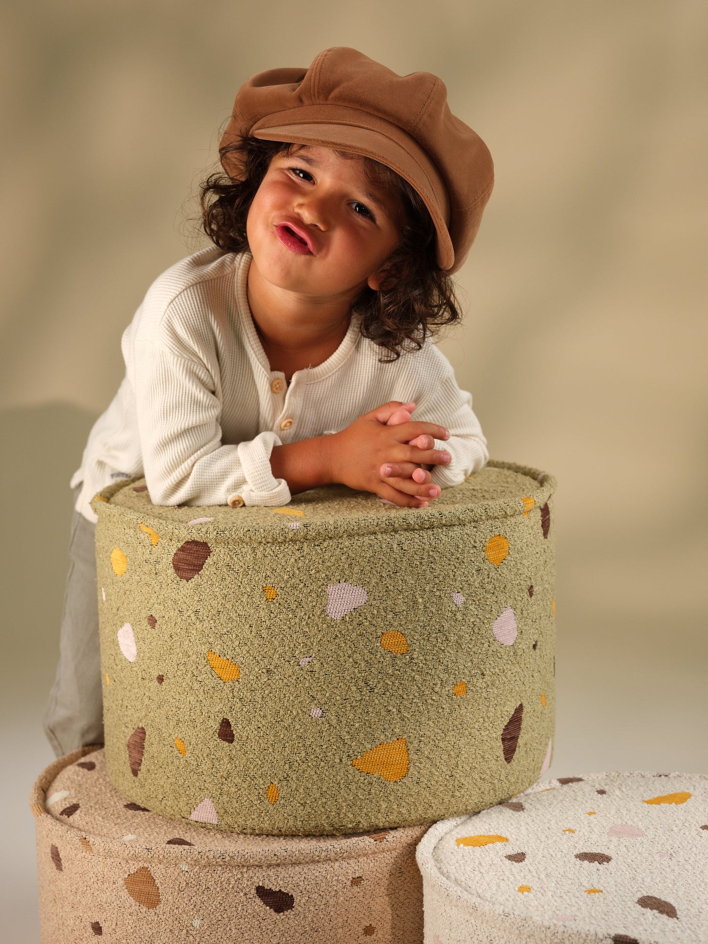 Terrazzo Moss Pouffe 