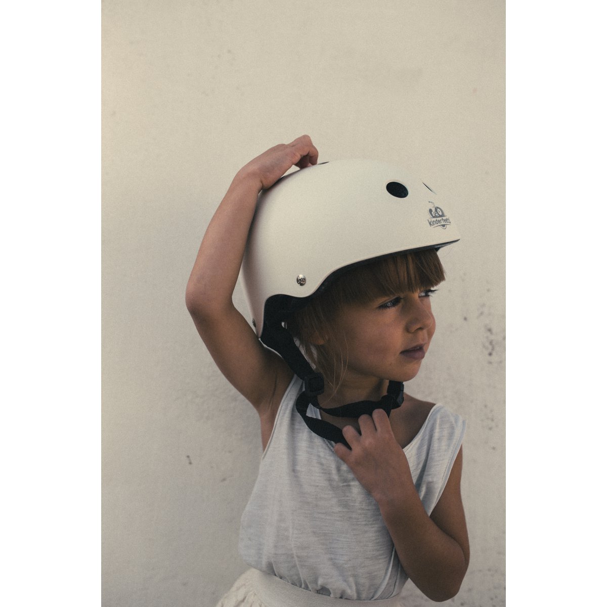 Kinderfeets kinderhelm voor op de fiets / fietshelm voor kinderen - mat wit