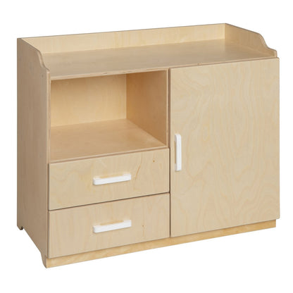 Van Dijk Toys wooden doll dresser / doll dresser - Natural with white (Childcare quality)