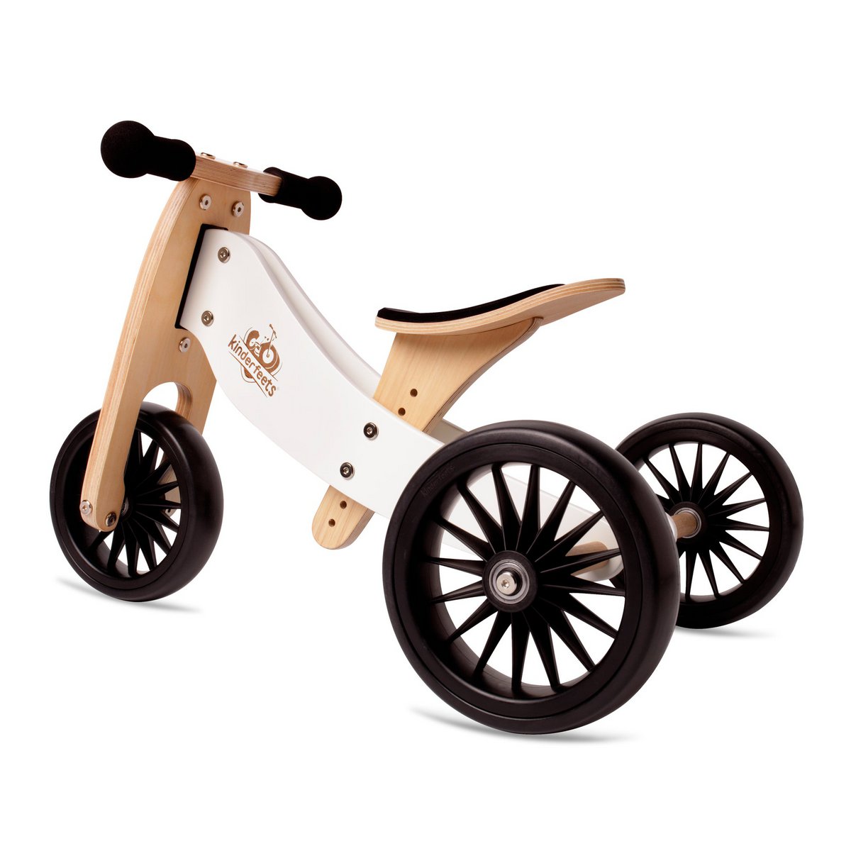 Kinderfeets 2-in-1 houten loopfiets &amp; driewieler Tiny Tot Plus - Wit