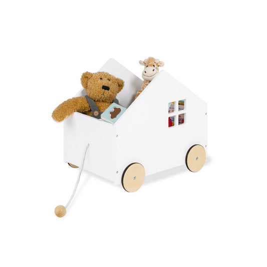 Toy chest on wheels 'Hydda', white
