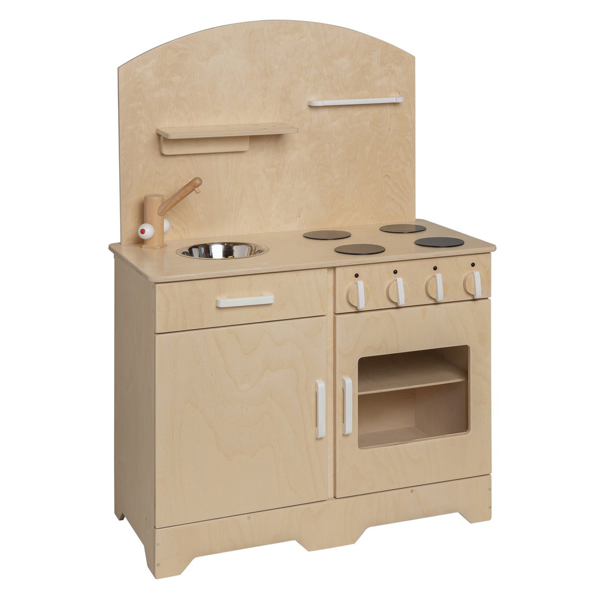 Van Dijk Toys wooden toy kitchen / kitchenette - Natural with white (Childcare quality)