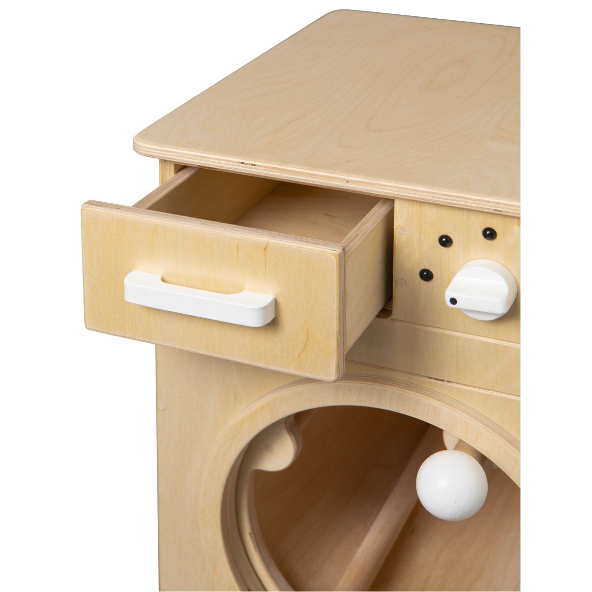 Van Dijk Toys wooden toy washing machine - Natural with white (Childcare quality)