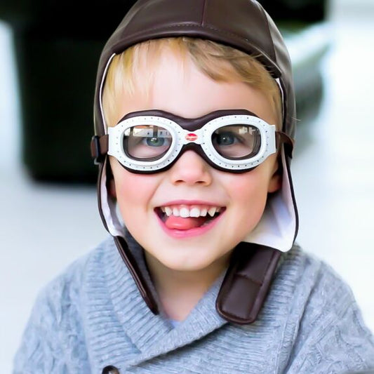 Baghera vintage racing helmet and racing glasses