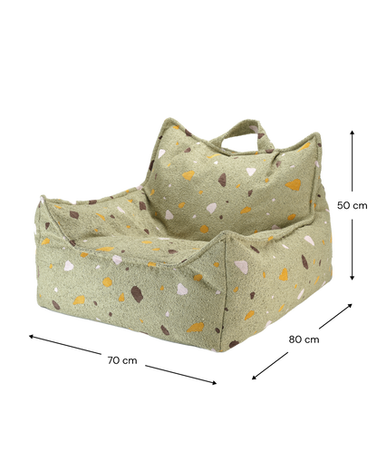 Wigiwama Terrazzo Moss Beanbag Chair - woven beanbag 