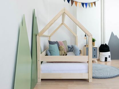 Tery House Bed - Wooden Children's Bed with Bed Rail