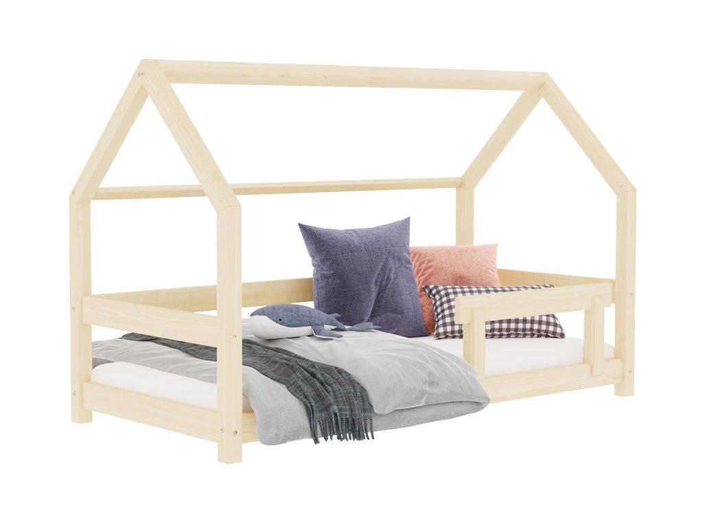 Huisbed Tery - houten kinderbed met bedrand - 