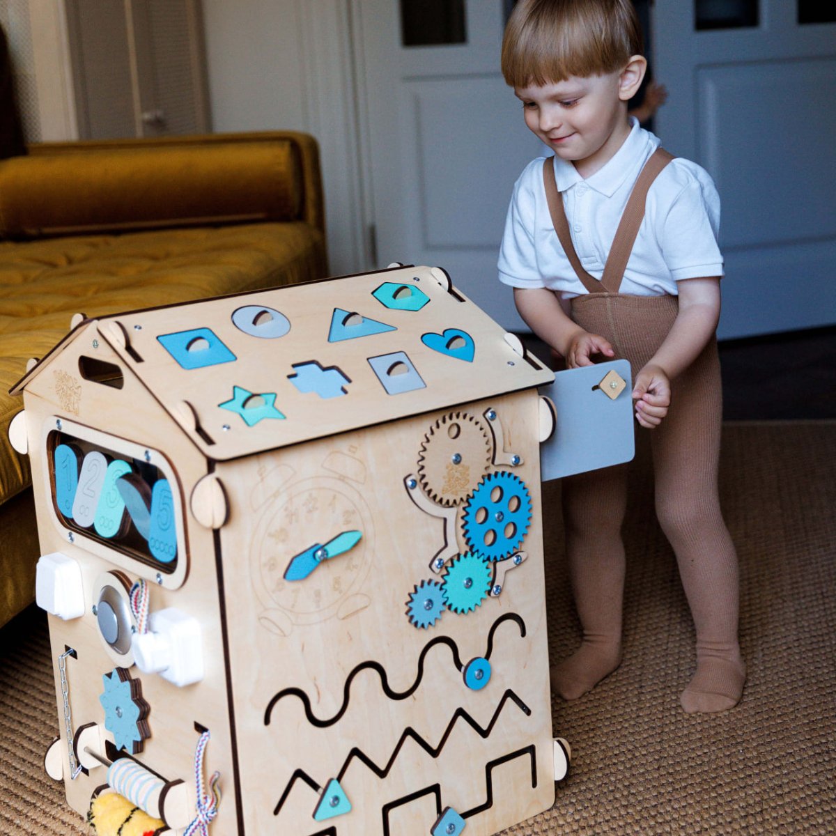 BusyKids Busy Board speelhuisje – naturel mint, limited edition-Speelhuisje