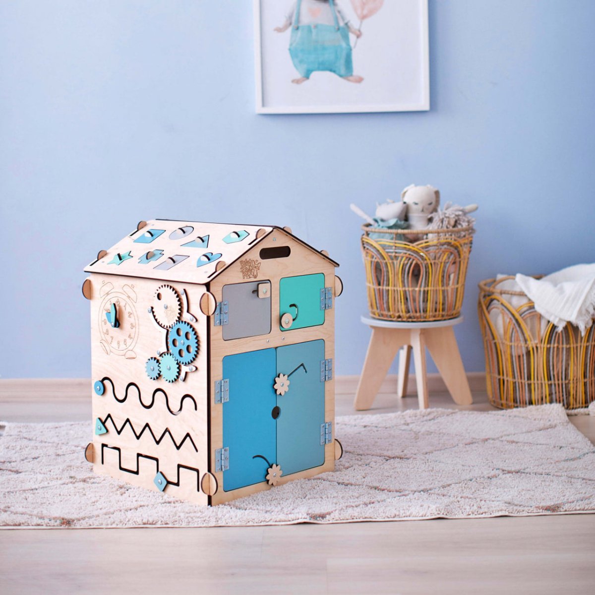 BusyKids Busy Board speelhuisje – naturel mint, limited edition-Speelhuisje