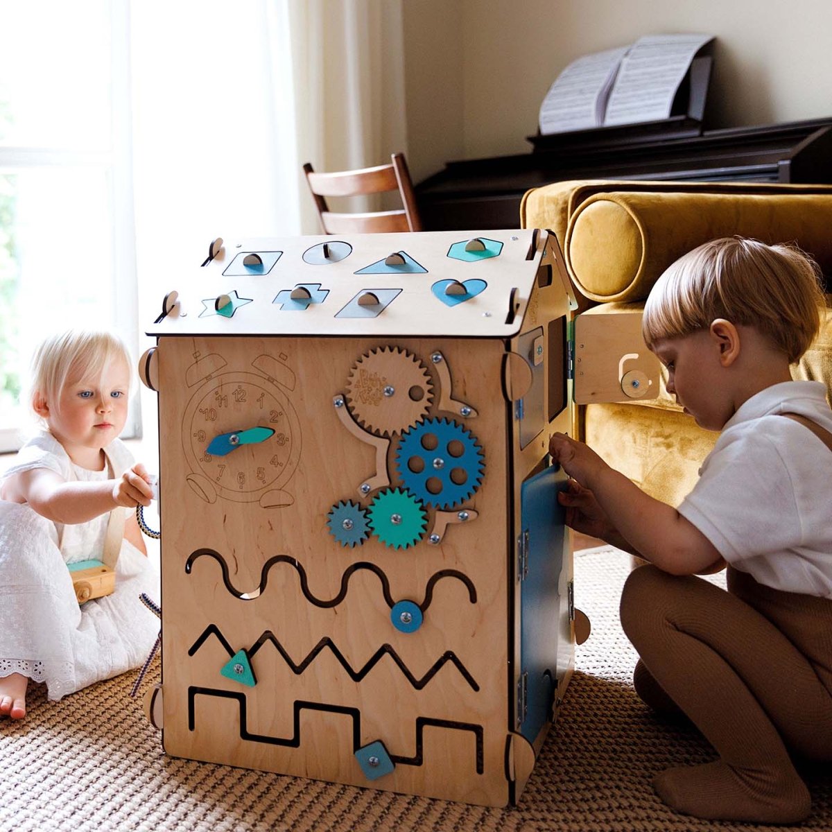 BusyKids Busy Board speelhuisje – naturel mint, limited edition-Speelhuisje
