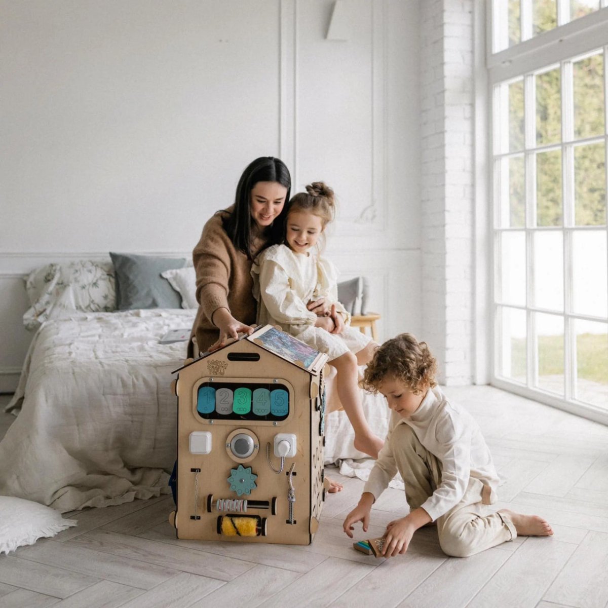 BusyKids Busy Board speelhuisje – naturel mint, limited edition-Speelhuisje