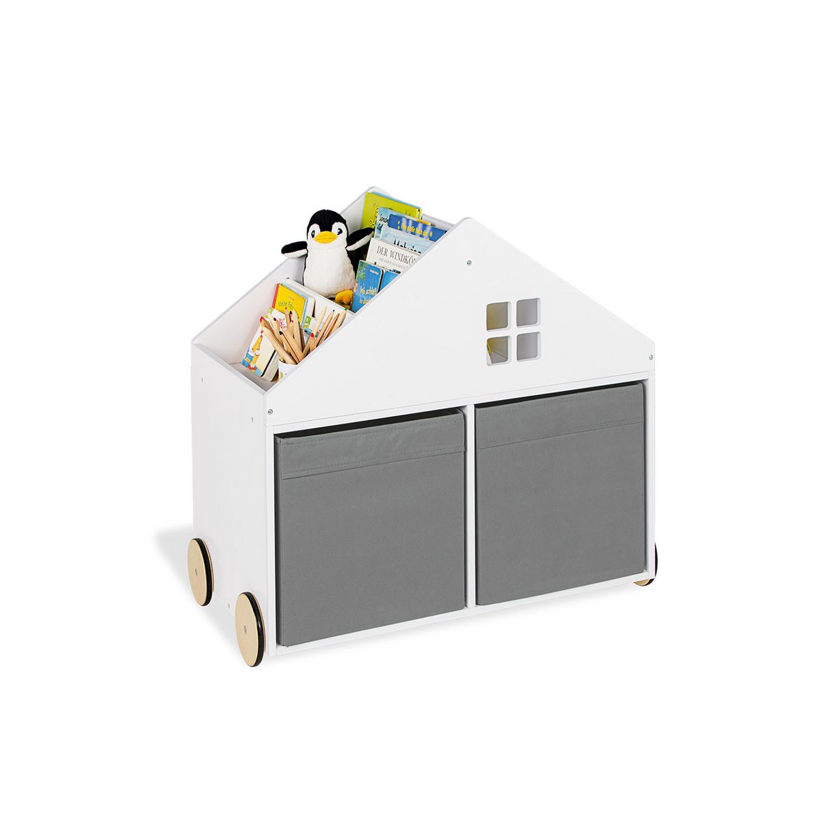 Open legvakken van de Hus kinderboekenkast
