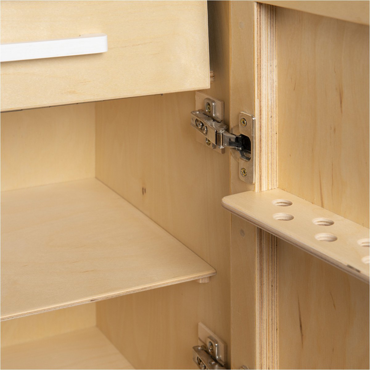 Van Dijk Toys wooden toy refrigerator - Natural with white (Childcare quality)