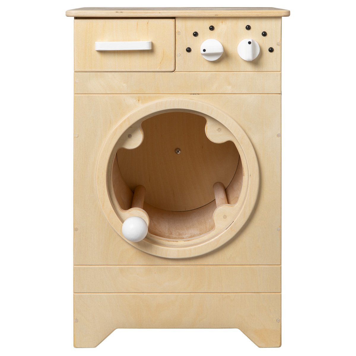 Van Dijk Toys wooden toy washing machine - Natural with white (Childcare quality)