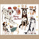 Christmas Dogs Wallstickers