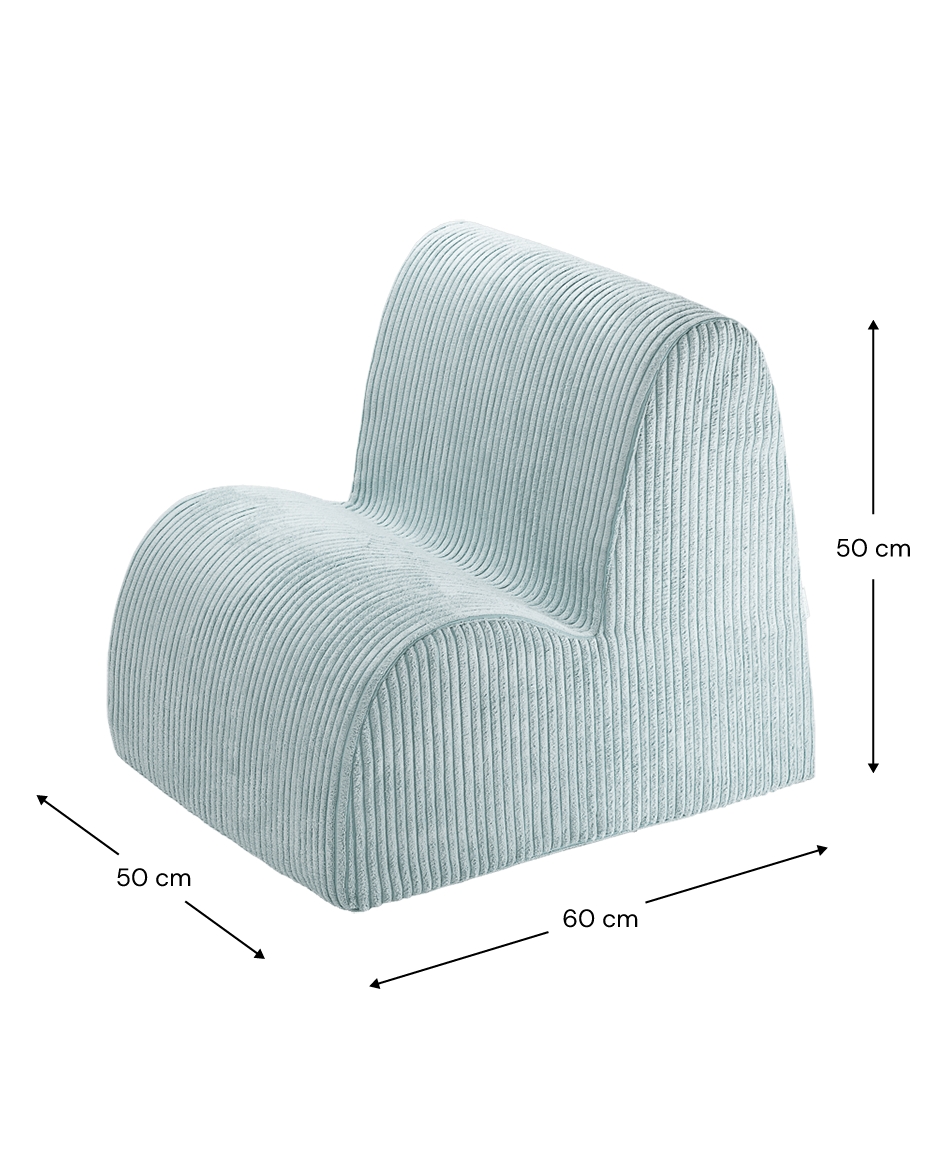 Wigiwama Peppermint Green Cloud Chair - ribbed fabric children's chair