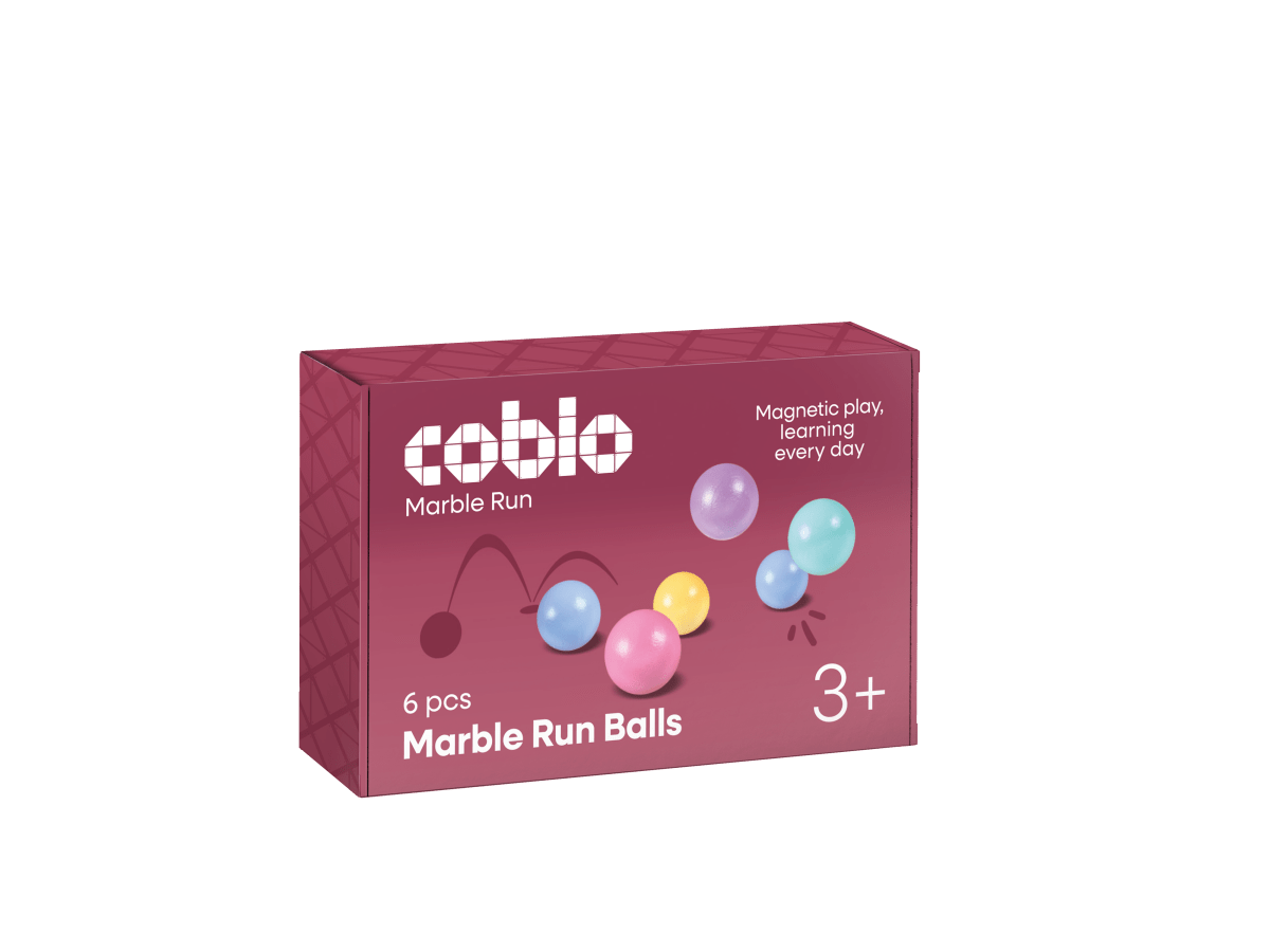 Coblo Knikkerbaan Balletjes Pastel – 6 stuks verpakking