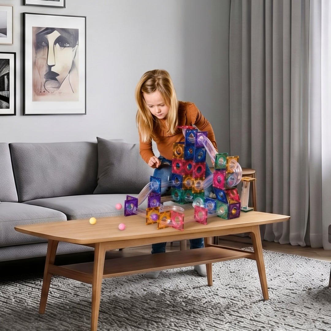 Coblo Magnetische Knikkerbaan Pastel – 100 stuks in gebruik