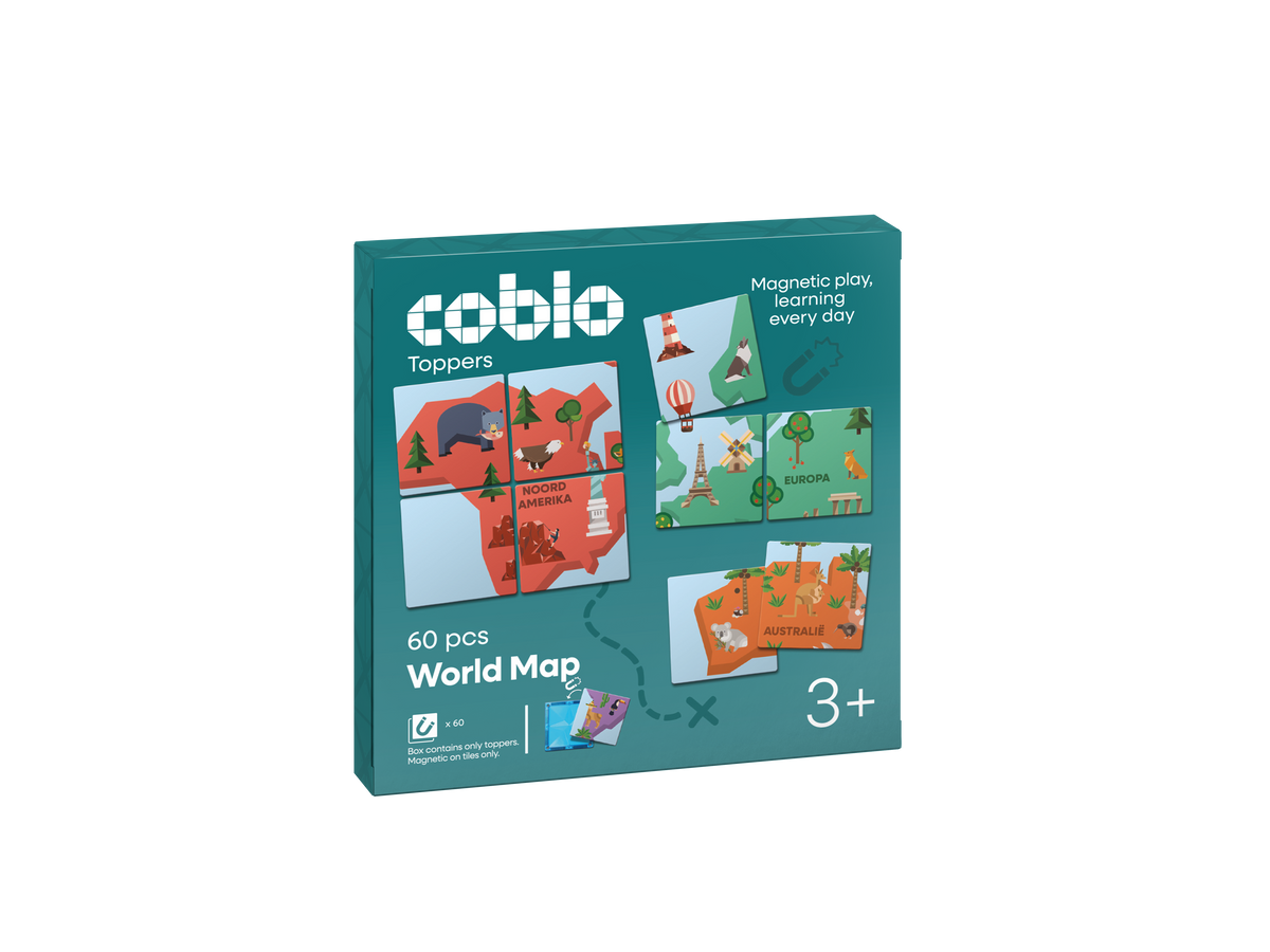 Coblo Toppers Wereldkaart – 60 stuks verpakking