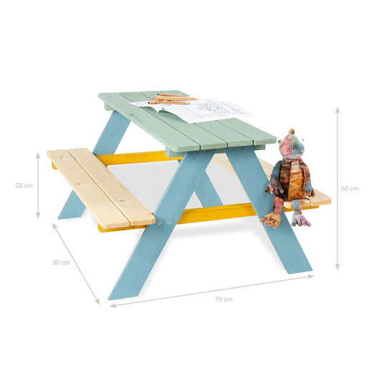 Children's picnic table Nicki for 4, multicoloured