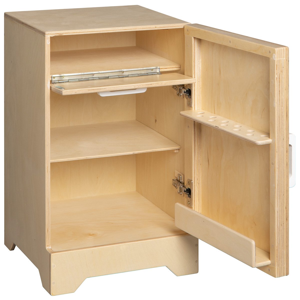 Van Dijk Toys wooden toy refrigerator - Natural with white (Childcare quality)