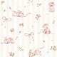 Pink Rabbits On Stripes Wallpaper