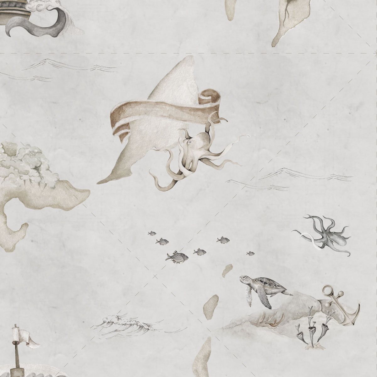 Dekornik Map Stories From The Sea Color kinderbehang
