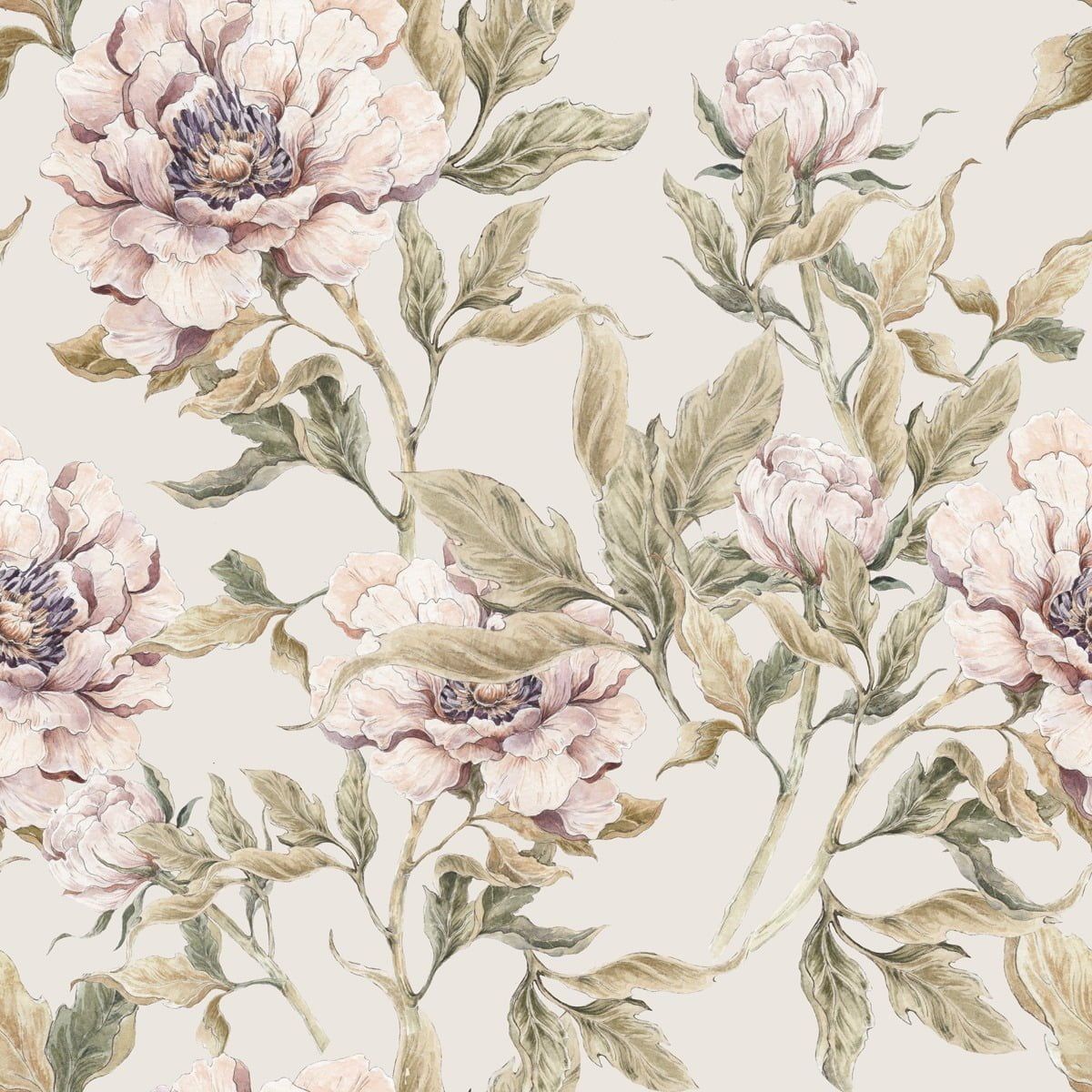 Dekornik Peonies Beige kinderbehang