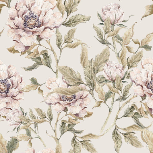Dekornik Peonies Beige kinderbehang