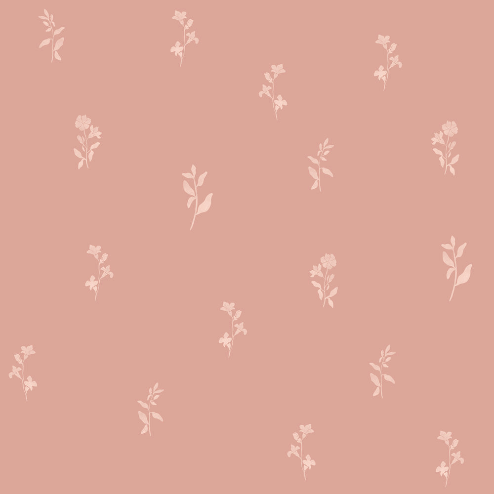 Dekornik Pink subtle twigs kinderbehang