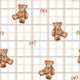 Dekornik Teddy Bears on Check Beige kinderbehang