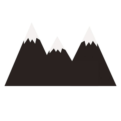 Mountains Black Chalkboard Behind - The - Bed Wallsticker - 