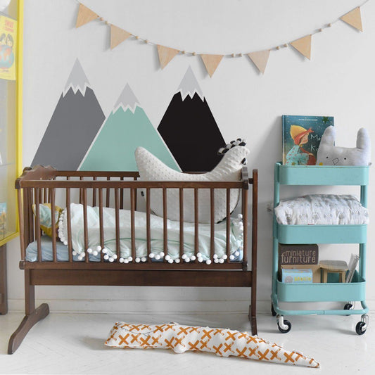 Mountains Pastel Behind - The - Bed Wallsticker - 