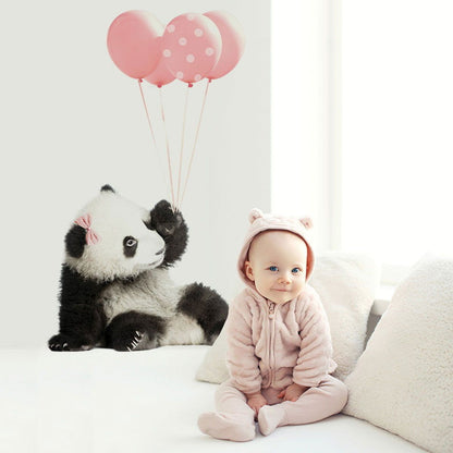 Panda Pink Balloons Wallsticker - 