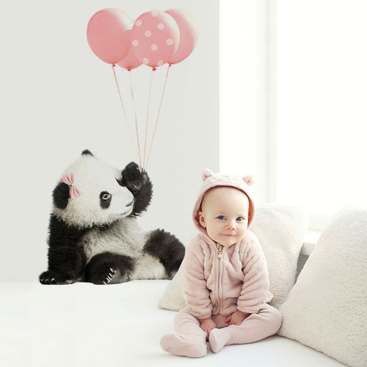 Panda Pink Balloons Wallsticker - 