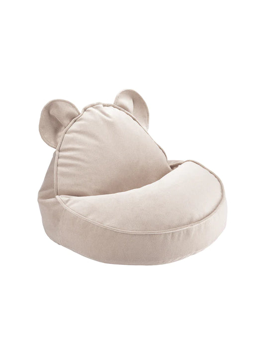 Wigiwama Dusty Beige Bear Beanbag - velvet beanbag