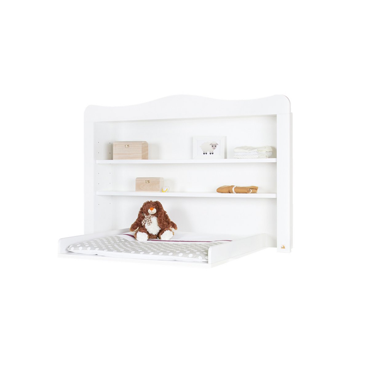 Extra breed Florentina commode-opzetstuk met twee planken en verschoonblad