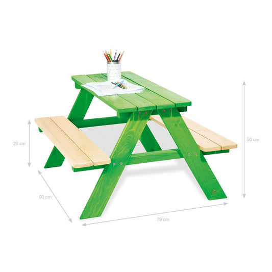 Children's picnic table Nicki for 4, green