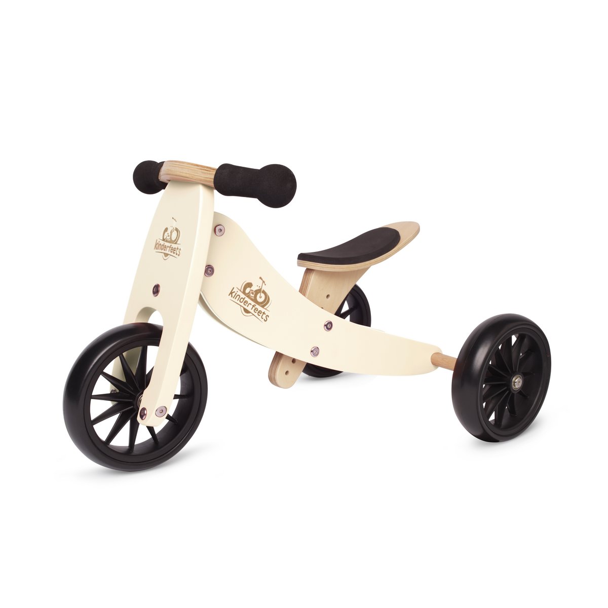 Kinderfeets 2-in-1 houten loopfiets & driewieler vanaf 1 jaar Tiny Tot - Cream